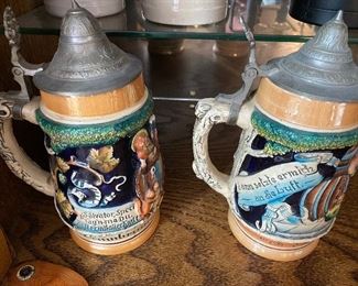 Vintage German Beer Steins/Lids