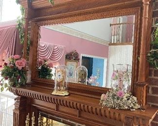 Mahogany Fireplace Base/Mantel/Beveled Mirror THIS ISNT HALF OFF!! 