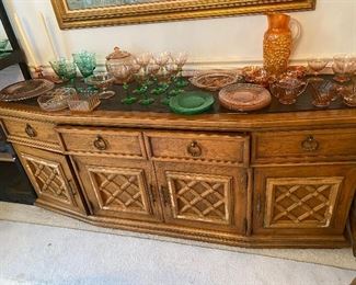 Henry M Goodman Furniture, Side Board. NEEDS re purposing. Re Finishing ..Might Look great White? Blue? Make it Red!! Stand Out..!! Has Storage. Drawers.