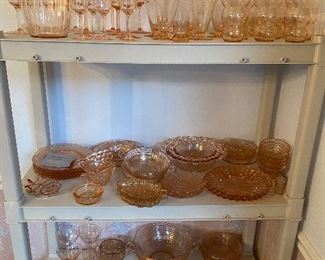 2nd Shelf Filled Pink Depression Glass