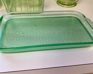 Vintage Hazel Atlas Refrigerator Ribbed Dish, Covered 