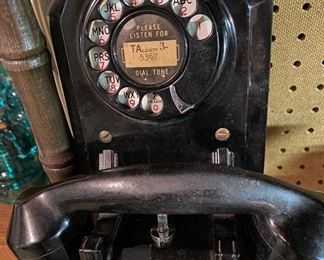 Vintage Bakelite Jukebox Rotary Dial, Wall Mount Telephone