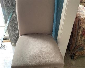 Taupe Micro Suede Side Chairs(4)