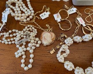 14K Necklace, Bracelet Earrings