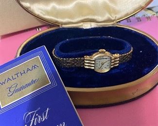 Vintage 10K GF Waltham Ladies Watch in Original Box 