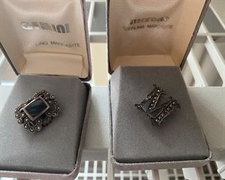 Sterling Marcasite Ring/Pin