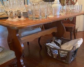 Pine farm table with 2 side drop leaves.