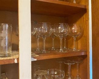 Assorted wine and water glasses 