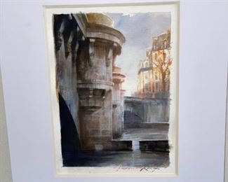  $100.00   -   Unframed Watercolor Buildings on River Signed Lower Right - Artist Unknown

 LOCATION:  Germantown, MD

 WHY WE LOVE IT:

European street scene with beautiful Sepia tones accented rich golds and oranges. 

 DETAILS + DIMENSIONS: Matted 12" x 16"  Unmatted 7" x 10"

CONDITION: Piece and mat are both in very good condition.  Please refer to photos for a more detailed look at condition.  We make every attempt to list and photograph any defects or signs of wear that are significant to this sale. 

LOCAL PICK UP GERMANTOWN MD.   BUYER IS RESPONSIBLE FOR ANY NECESSARY DISASSEMBLY AND ALL COSTS ASSOCIATED WITH SHIPPING OR PICK UP.  PLEASE CONTACT US FOR SHIPPING REFERRALS