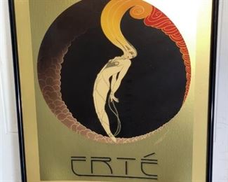 $900.00       Signed Erte Framed Poster Romain de Tirtoff Erte Art Deco Poster Gold Foil
LOCATION: Bethesda, MD
WHY WE LOVE IT:
Erte - Romain De Tirtoff (1892-1990 Russia / France) special edition poster. "Emotions : Love" depicts an art deco portrait of a woman wrapped up in chains. Signed right side.  Housed in black frame. Good condition, frame having normal storage wear. 
DETAILS + DIMENSIONS:
20 x 31 inches
CONDITION: Piece shows a little warping at bottom right.  Please refer to photos for a more detailed look at condition.  We make every attempt to list and photograph any defects or signs of wear that are significant to this sale. 
LOCAL PICK UP BETHESDA, MD. BUYER IS RESPONSIBLE FOR ANY NECESSARY DISASSEMBLY AND ALL COSTS ASSOCIATED WITH SHIPPING OR PICK UP.  PLEASE CONTACT US FOR SHIPPING REFERRALS