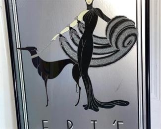 $500   1980 Signed Erté Symphony in Black Mirage Edition Serigraph
LOCATION: Bethesda, MD
WHY WE LOVE IT:
A vintage screenprint poster after Romain de Tirtoff (Erte) titled "Symphony in Black", 1980. Published by Mirage Editions, Santa Monica, California. Produced in association with Grosvenor Gallery, London, England. 1980 Mirage Editions. Sheet size: 30" x 20". Some light warping at the bottom of the piece (may be corrected with framing), otherwise good condition.
Romain de Tirtoff (23 November 1892 – 21 April 1990) was a Russian-born French artist and designer known by the pseudonym Erté, from the French pronunciation of his initials. He was a diversely talented 20th-century artist and designer who flourished in an array of fields, including fashion, jewellery, graphic arts, costume and set design for film, theatre, and opera, and interior decor. 
DETAILS + DIMENSIONS:
20 x 30 inches
CONDITION: Some light warping at the bottom of the piece (may be corrected with fram