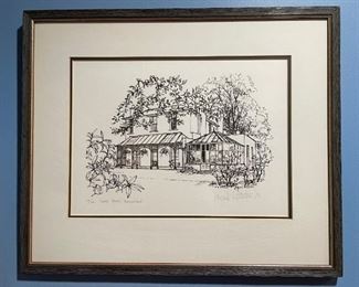 $125 - Margaret Witherbee Keats' house print 58/200 
LOCATION: Washington DC
DETAILS + DIMENSIONS:  21" x 17.5"
CONDITION: Please refer to photos for a more detailed look at condition.  We make every attempt to list and photograph any defects or signs of wear that are significant to this sale. 
LOCAL PICK UP WASHINGTON DC.   BUYER IS RESPONSIBLE FOR ANY NECESSARY DISASSEMBLY AND ALL COSTS ASSOCIATED WITH SHIPPING OR PICK UP.  PLEASE CONTACT US FOR SHIPPING REFERRALS