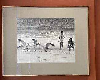 $75 - Framed photo children with seagulls on the beach Photo Beach Children and Seagulls
LOCATION: Washington, DC
DETAILS + DIMENSIONS: 20" x 16" framed  
CONDITION: Please refer to photos for a more detailed look at condition.  We make every attempt to list and photograph any defects or signs of wear that are significant to this sale. 
LOCAL PICK UP WASHINGTON DC.   BUYER IS RESPONSIBLE FOR ANY NECESSARY DISASSEMBLY AND ALL COSTS ASSOCIATED WITH SHIPPING OR PICK UP.  PLEASE CONTACT US FOR SHIPPING REFERRALS.
