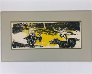 $175 - WALTER SPITZER "IN THE CIRCUS" SIGNED AND NUMBERED COLOR LITHOGRAPH
LOCAL PICK UP BETHESDA MD                                
CONDITION: In good condition.  Please refer to photos for a more detailed look at condition.  We make every attempt to list and photograph any defects or signs of wear that are significant to this sale. 
LOCAL PICK UP.   BUYER IS RESPONSIBLE FOR ANY NECESSARY DISASSEMBLY AND ALL COSTS ASSOCIATED WITH SHIPPING OR PICK UP.  PLEASE CONTACT US FOR SHIPPING REFERRALS