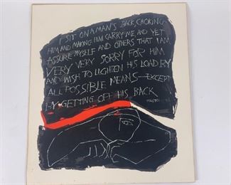 $100 - PATRICIA ALLOTT "TOLSTOI" 1969 MODERNIST FIGURAL SILKSCREEN PRINT ON PAPER
LOCAL PICK UP BETHESDA MD
DETAILS:
16.5" x 18.5"  
Condition: This piece is in very good condition.  It will be shipped without framing.   See photos for more information.