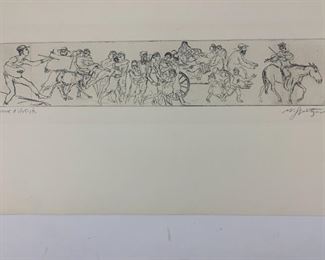 $250 - WALTER SPITZER PENCIL SIGNED ARTISTS PROOF BLACK & WHITE LITHOGRAPH PROCESSION
LOCAL PICK UP BETHESDA MD                                       This piece is a rare pencil signed ORIGINAL Lithograph and is marked "épreuve d'artiste". Traditionally, artists kept these proofs for their personal collections—and artworks that belonged to the artists themselves will be more valuable in today's market. Proofs are also highly desirable if they are in some way unique, such as those that feature notes from the artist. 
CONDITION: In good condition.  Please refer to photos for a more detailed look at condition.  We make every attempt to list and photograph any defects or signs of wear that are significant to this sale. 
LOCAL PICK UP.   BUYER IS RESPONSIBLE FOR ANY NECESSARY DISASSEMBLY AND ALL COSTS ASSOCIATED WITH SHIPPING OR PICK UP.  PLEASE CONTACT US FOR SHIPPING REFERRALS 
