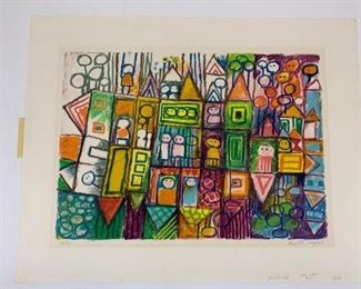 $75 - RUTH ZARFATI - SCHOOLHOUSE - COLORED LITHOGRAPH 196/250 SIGNED - UNFRAMED
LOCAL PICK UP BETHESDA MD                                      
Ruth Zarfati was born in Petah Tikva and attended Ahad Ha'am school in the city. Her father, Yehuda Tzarfati, one of the first employees of the Electric Company who helped to organize the electricity network in Petah Tikva, taught her to paint according to the rules of academic painting and cultivated in her a love of art. As a hobby, he sculpted, painted and designed toys.
In 1941–1945, in parallel with her studies at the "New High School,” Zarfati took art lessons with the painter Aharon Avni at what later became the Avni Institute. In 1945, after graduating high school and before her enlistment, she became a student of sculptor Moshe Sternshus (1903-1992), whom she married in 1949.
