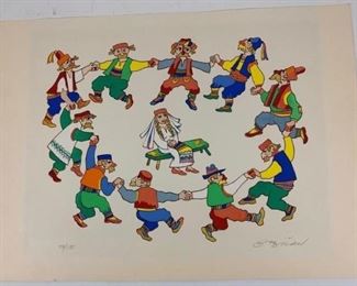 $175 - JOVAN OBICAN WEDDING DANCE HORA signed & numbered 79/175 LITHOGRAPH JUDAICA
LOCAL PICK UP BETHESDA MD
DETAILS:
22" x 16"
numbered lithograph 79 / 175
Hand Signed
Condition:  Sold unframed.  