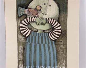 $150 - GRACIELA RODO BOULANGER GEORGETOWN GRAPHICS EXHIBITION STYLE POSTER
 
LOCAL PICK UP BETHESDA MD                                      
 Rare exhibition style poster by acclaimed artist Graciela Rodo Boulanger. This piece is from the Georgetown Graphics in Washington D.C. It features a child with a bird in hand. 
 
DETAILS:
Graciela Rodo Boulanger
Poster 30.75 x 21 inches
 
Condition: Poster is in very good vintage condition. 