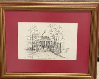 $75 - C.M. Goff 1968 "Boston State House 1795" - ms11020
LOCATION: Bethesda MD
WHY WE LOVE IT:
DETAILS + DIMENSIONS:  Framed = 19" x 15"
CONDITION: Please refer to photos for a more detailed look at condition.  We make every attempt to list and photograph any defects or signs of wear that are significant to this sale. 
LOCAL PICK UP BETHESDA MD.   BUYER IS RESPONSIBLE FOR ANY NECESSARY DISASSEMBLY AND ALL COSTS ASSOCIATED WITH SHIPPING OR PICK UP.  PLEASE CONTACT US FOR SHIPPING REFERRALS.