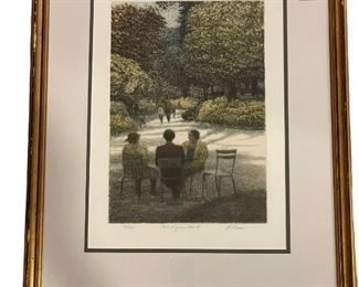 $500 - 

Description
Harold Altman Paris "Park Figures 1984 III" Colored Lithograph 191/285 - rh11302

LOCATION: Bethesda, MD

DETAILS + DIMENSIONS: 13 3/8" x 9 1/2"

CONDITION: Please refer to photos for a more detailed look at condition.  We make every attempt to list and photograph any defects or signs of wear that are significant to this sale. 

LOCAL PICK UP.   BUYER IS RESPONSIBLE FOR ANY NECESSARY DISASSEMBLY AND ALL COSTS ASSOCIATED WITH SHIPPING OR PICK UP.  PLEASE CONTACT US FOR SHIPPING REFERRALS.