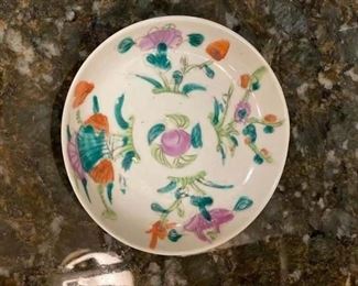 Pair of antique Chinese Export plates. Circa 1800. Measures 4" D. Photo 1 of 2.