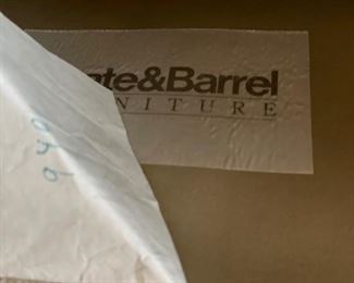 Crate & Barrel three-seat sofa. Measures 88" W x 35" D. Photo 2 of 3.