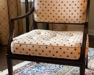 Pair of vintage Edward Wormley for Dunbar upholstered arm chairs. Each measures 26" W x 22" D. Photo 1 of 2.