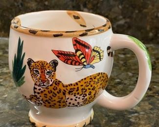 Lynn Chase Designs Jungle Flowers dinnerware including dinner, salad, bread & butter, cream soup, pasta bowls, mugs and tea cups. Some are in perfect condition; some have chips. Photo 9 of 9.