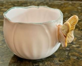 Butterfly Teacup - set of two with plates.