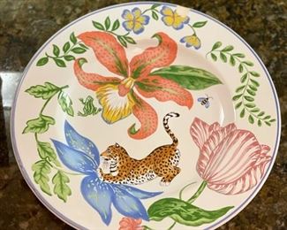 Lynn Chase Designs Jungle Flowers dinnerware including dinner, salad, bread & butter, cream soup, pasta bowls, mugs and tea cups. Some are in perfect condition; some have chips. Photo 1 of 9.