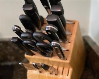 Block set of Henkel Knives.