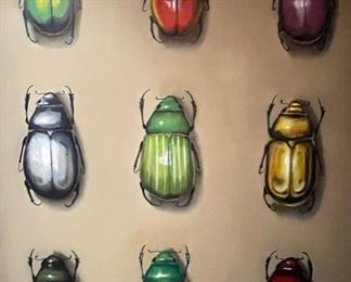 Chris Clark “Beetle Specimens” canvas. Measures 48" W x 60" H.