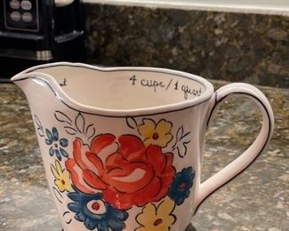 Molly Hatch floral porcelain measuring cup. Photo 1 of 3.