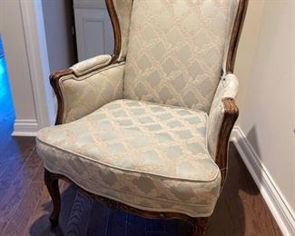 Vintage upholstered Wing Back chair - 2 available. Each measures 26" W x 33" D. Photo 1 of 4.