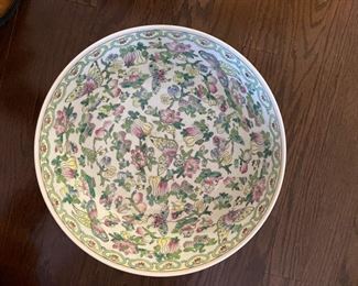 Chinese Export famille rose punch bowl. Measures 16" D x 7.5" H. Photo 2 of 4.