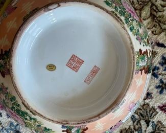 Chinese Export famille rose punch bowl. Measures 14" D x 7" H. Photo 3 of 3.