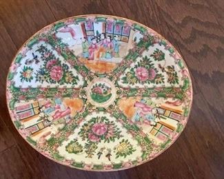 Oval Chinese Export famille rose bowl. Measures 12" W x 7" D. Photo 1 of 2.