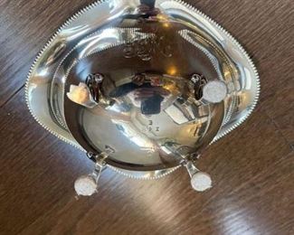 Monogrammed sterling silver footed candy/nut bowl. Photo 3 of 3.