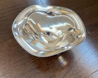 Monogrammed sterling silver footed candy/nut bowl. Photo 2 of 3.