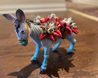 Porcelain burro/donkey with peppers.