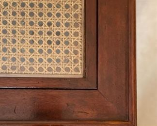 Vintage two-self cane-top cocktail table. Measures 26" x 42" x 18" H. Photo 2 of 3.