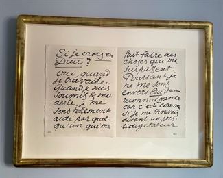 Henri Matisse Si Je Crois en Dieu quote from Jazz. Measures 24" W x 18" H. Photo 1 of 5.