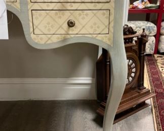 Julia Grey hand-painted writing desk or vanity. Measures 48” W x 23” D x 31” H. Photo 2 of 3.