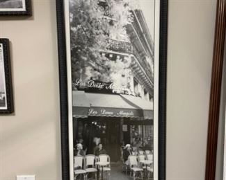 Jim Alinder Les Deux Magots black and white framed photo. Measures 36” H x 15” W. Photo 1 of 2.