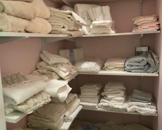 Linens including Yves Delorme bedding.