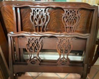 Pair of two twin bed frames. Each headboard measures 42” W x 44” H; footboard measures 42” W x 30” H.