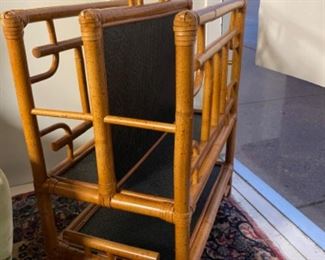 Bamboo and rattan magazine holder. Photo 1 of 2.