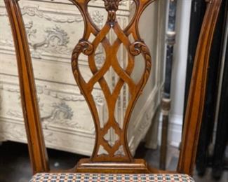 Set of 8 Chippendale dining chairs. Measures 22" W with 19" seat height. Photo 2 of 3.