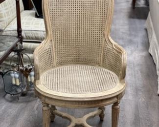 Set of 4 Country French cane seat and back dining chairs. Each measures 21" W with 17" seat height. Cushions available. Photo 2 of 3.